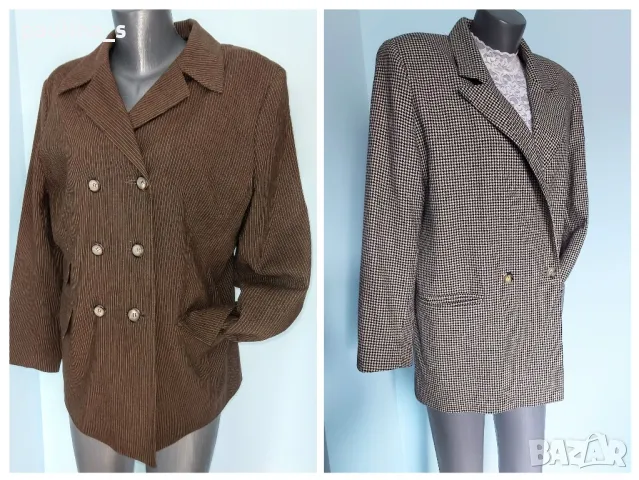 Два броя / Винтидж / Двуредно сако / кафяво и пепит / Германия 
