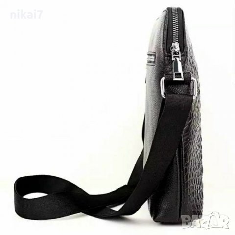 мъжка чанта бизнес от естествена кожа + заден джоб с цип 26/24/5, снимка 6 - Чанти - 28035892