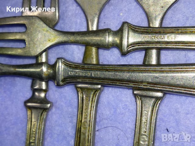 Лот 5 СТАРИННИ ALPACCA Сребърна СПЛАВ АРИСТОКРАТИЧНИ НЕМСКИ ДЕСЕРТНИ ВИЛИЧКИ с МАРКИРОВКА 42190, снимка 17 - Антикварни и старинни предмети - 43807086