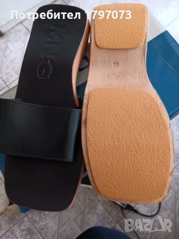 Дървени чехли Mango НОВИ, снимка 5 - Чехли - 52167012