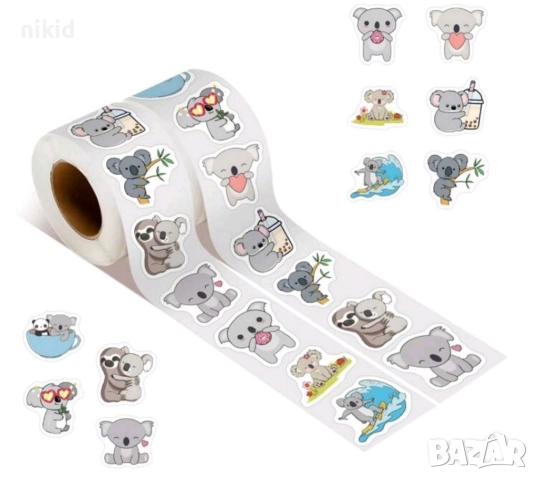 100 бр Коала малки самозалепващи лепенки стикери за ръчна изработка, снимка 2 - Други - 51502385