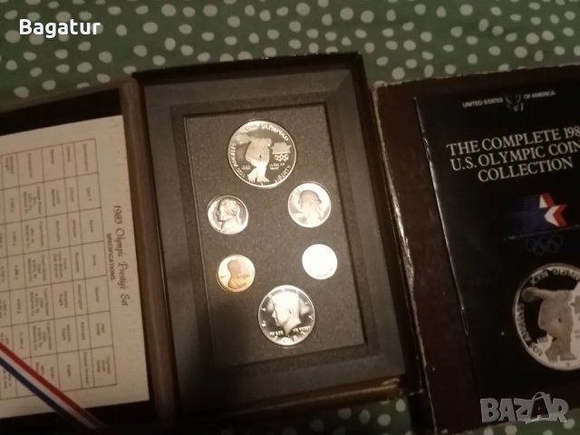 UNC,1983,Сребро,САЩ,американски орел лот олимпийски, монети,USA, долар, снимка 4 - Нумизматика и бонистика - 47304882