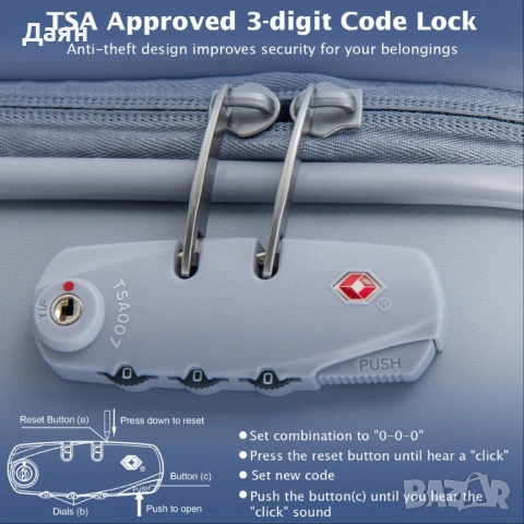 Твърд куфар с колелца COSTWAY, снимка 7 - Куфари - 53283926