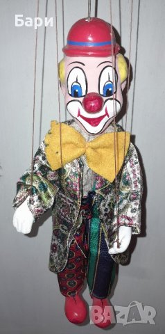 Марионетка Шмидер- Клоун от истинско дърво, ръчна изработка 3, снимка 4 - Антикварни и старинни предмети - 43820834