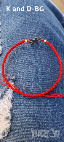 плетени гривни против уроки от червен конец и сребро 925, снимка 11 - Гривни - 52896002