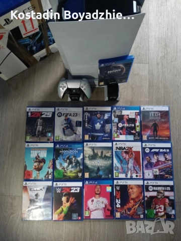 PlayStation 5 с контролер, поставка и 16 игри