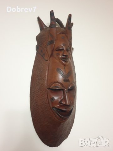 Дървена маска ръчна изработка, снимка 5 - Други ценни предмети - 39962420