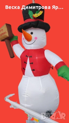 Снежен човек,надуваем,LED светлини,многоцветен, снимка 8 - Декорация за дома - 52262747