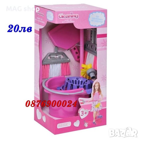 ПРОМО! Детски комплект за почистване кофа с парцал моп метла лопатка четка Детска играчка 2 МОДЕЛА, снимка 2 - Други - 43077518