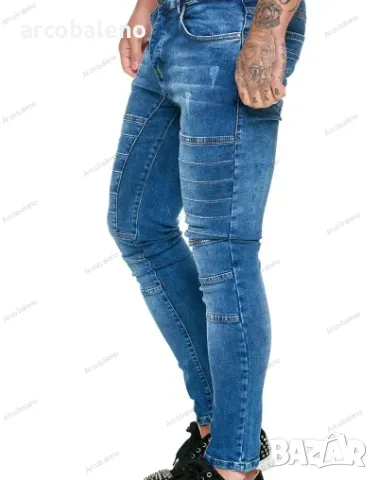 Модни мъжки дънки с висока талия, 2цвята , снимка 5 - Дънки - 48819803