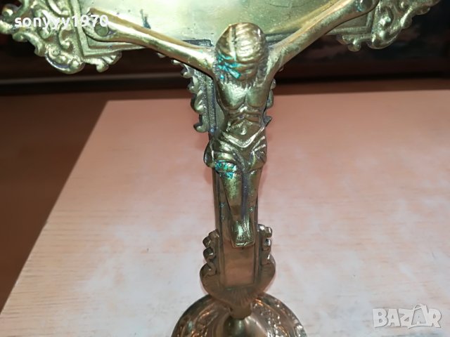 ✅MASSIV MESSING-КРЪСТ МЕД/МЕСИНГ-ВНОС SWISS 091022, снимка 9 - Антикварни и старинни предмети - 38271745