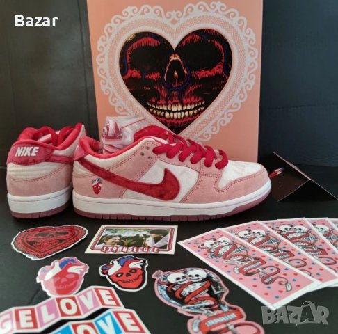 Нови Оригинални Дамски Обувки Nike Dunk Low SB Strange Love Размер 40 Номер Маратонки Кецове Розови , снимка 10 - Маратонки - 39336663