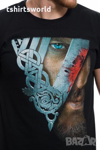 Нова мъжка тениска с дигитален печат на сериала Викинги, снимка 2 - Тениски - 28361669