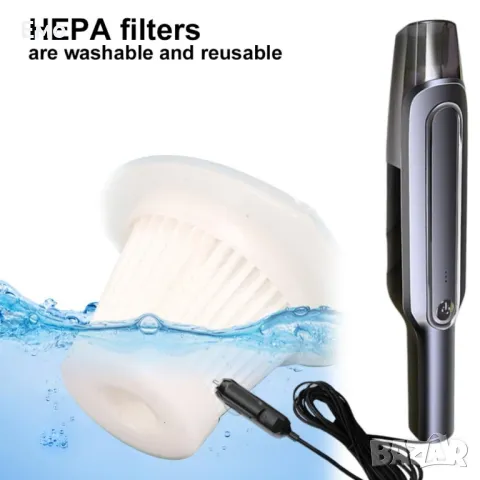 Портативна ръчна прахосмукачка за автомобил. 2 смукателни глави - Гаранция 12 Месеца , снимка 10 - Аксесоари и консумативи - 48338875