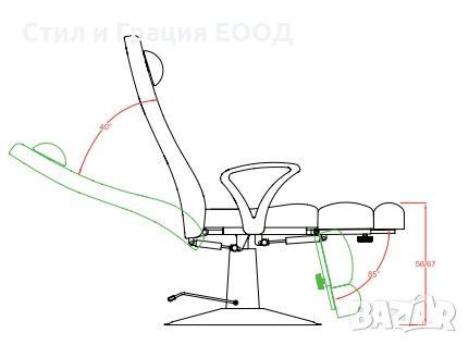Стол за педикюр Sol 182 х 56/74,5 х 56/67 см, снимка 6 - Педикюр и маникюр - 28198821