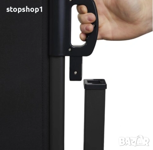 Прибираща се странична тента - черна 160 х 300 см, снимка 3 - Градински мебели, декорация  - 53234180