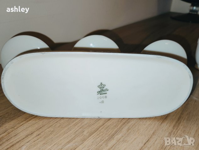 Немски прекрасен порцеланов свещник за три свещи, снимка 2 - Колекции - 43127817