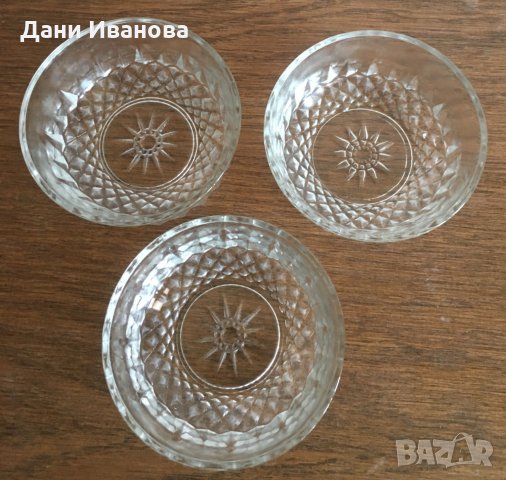 3 бр. стъклени релефни купички за ядки, снимка 4 - Други - 28457855