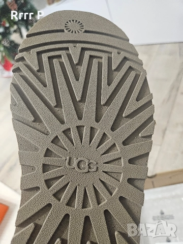 UGG - Велурени зимни боти Classic Mini Dipper Бежов цвят, снимка 6 - Дамски боти - 52915382