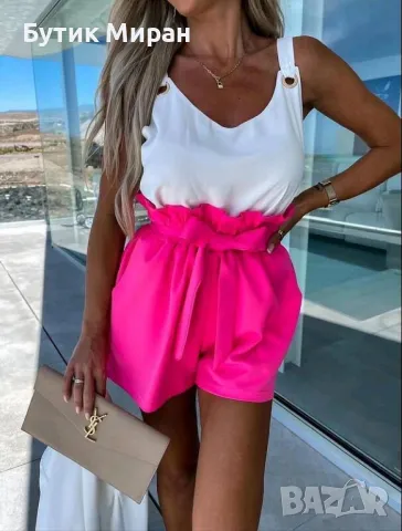 Къси панталонки с висока талия, снимка 1