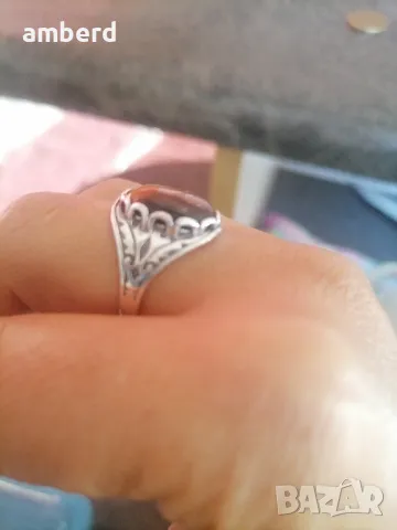 Сребърен пръстен с тигрово око - модел R107, снимка 3 - Пръстени - 48353891