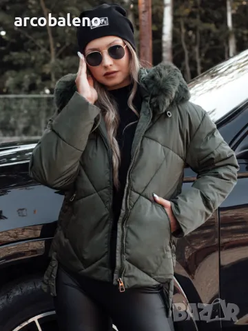 Дамско зимно ватирано яке с качулка MODIVA, 3цвята , снимка 3 - Якета - 48506798