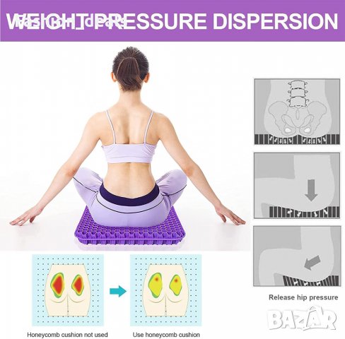 Нова Гел възглавница за седалка ортопедична Подложка офис стол болки, снимка 4 - Други - 39350066