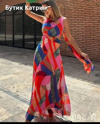 Дълга шифонена рокля, снимка 1