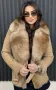 Луксозни дамски палта от естествен косъм, естествена кожа, кашмир и лисица, снимка 13