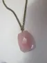 Красиво дамско колие ,голям розов кварц, снимка 1