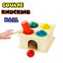 Детска дървена играчка с чук и топчета, снимка 1 - Образователни игри - 40513310