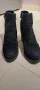 черни велурени ботуши с дебел ток , снимка 1