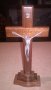 поръчан-Кръст С ХРИСТОС от дърво и метал на поставка-25Х11Х4СМ, снимка 4
