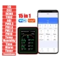 Детектор за измерване качеството на въздуха 15-в-1 WiFi Tuya CO2, PM1.0, PM2.5, PM10, HCHO, TVOC, снимка 1
