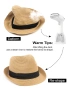 Сламена шапка Trilby Fedora XL/XXL с навиваща се козирка UV защита – Лятна плажна шапка НОВА, снимка 2