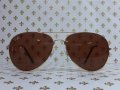 Р 15  Унисекс слънчеви очила 3026 златиста рамка кафяви стъкла , снимка 2