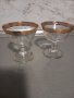 2 чаши от Мурано стъкло с гравюра и позлата