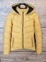 Ново дамско яке ZARA зимно горчица размер XS качулка подплата вата сако палто жълто златисто, снимка 2