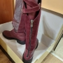 Ботуши от естествена кожа в цвят бордо , снимка 9