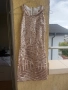 Рокля с пайети - златна , снимка 4