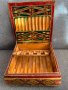 Българска дървена пирографирана етно кутия за цигари-1, снимка 1 - Антикварни и старинни предмети - 43996248