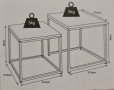 Комплект помощни маси от 2 - 33,5 x 33,5 x 36 см и 37,5 x 37,5 x 40 см - тъмно кафяв, снимка 2