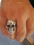 Уникален мъжки сребърен пръстен - череп, снимка 5