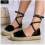 Черни сандали интересен модел, снимка 1 - Сандали - 37297158