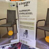 Алуминиев стол с подлакътници и мрежа / Стол за тераса / Стол за градина, снимка 1 - Столове - 43269743