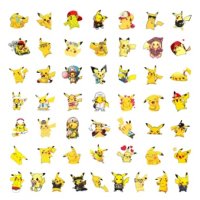 50 бр Пикачу от Покемон pokemon самозалепващи лепенки стикери за украса декор картонена торта , снимка 2 - Други - 43991952