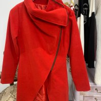 Червено палто на MEGZ, снимка 7 - Палта, манта - 43477003