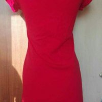 Червена вталена рокля от памучно трико 🍀❤S,M❤🍀арт.4330, снимка 2 - Рокли - 37098111