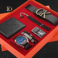 Комплект Calvin Klein колан,часовник,портфейл,броеница,запалка,гривна, снимка 1 - Мъжки - 36904238