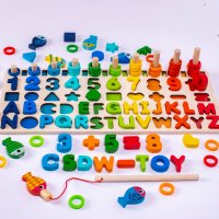 3678 Образователна игра дървена с букви и цифри, снимка 3 - Образователни игри - 36737764